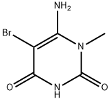 6-アミノ-5-ブロモ-1-メチルウラシル 化学構造式