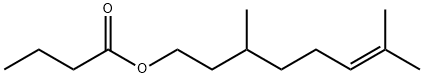 3,7-二甲基-6-辛烯醇丁酸酯, 141-16-2, 结构式