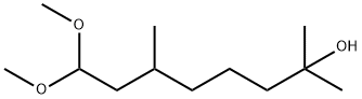 [S,(-)]-7-ヒドロキシ-3,7-ジメチルオクタナールジメチルアセタール 化学構造式