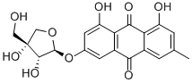 3-(D-アピオ-β-D-フラノシルオキシ)-1,8-ジヒドロキシ-6-メチル-9,10-アントラセンジオン 化学構造式
