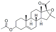 3-Acetyloxy-16,17-epoxy-16-methylpregn-5-en-20-one 化学構造式