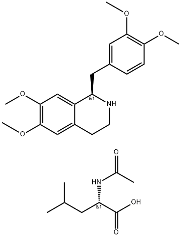 R-四氢罂粟碱 N-乙酰-L-亮氨酸盐, 141109-12-8, 结构式