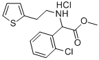 (+)METHYL ALPHA-(2-THIENYLETHYLAMINO)(2-CHLOROPHENYL)ACETATE HCL Structure