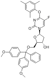 5'-O-(DIMETHOXYTRITYL)-5-FLUORO-O4-(2,4,6-TRIMETHYLPHENYL)-2'-DEOXYURIDINE Struktur