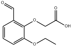 (2-エトキシ-6-ホルミルフェノキシ)酢酸 化学構造式