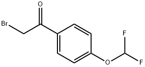 2-ブロモ-1-[4-(ジフルオロメトキシ)フェニル]エタン-1-オン 化学構造式