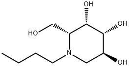 N -(正丁基)脱氧半乳糖霉素, 141206-42-0, 结构式