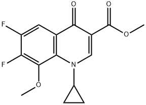 甲基 1-环丙基-6, 7-二氟-8-甲氧基-4-氧代-1, 4-二氢喹啉-3-甲酸酯, 141290-02-0, 结构式