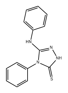 4-フェニル-5-アニリノ-2,4-ジヒドロ-3H-1,2,4-トリアゾール-3-チオン 化学構造式