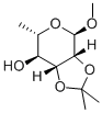 メチル2,3-O-イソプロピリデン-Α-L-ラムノピラノシド 化学構造式