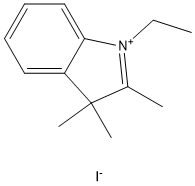 1-乙基-2,3,3-三甲基吲哚碘鎓, 14134-81-7, 结构式