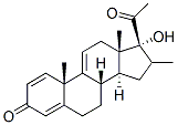 16-Methylpregna-1,4,9(11)-trien-17-ol-3,20-dione 化学構造式