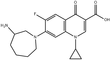 7-(3-aMinoazepan-1-yl)-1-cyclopropyl-6-fluoro-4-oxo-1,4-dihydroquinoline-3-carboxylic acid Structure