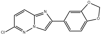 2-(2H-1,3-苯并二噁唑-5-基)-6-氯咪唑[1,2-B]哒嗪, 141409-08-7, 结构式