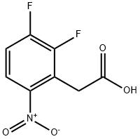 2,3-ジフルオロ-6-ニトロフェニル酢酸 化学構造式
