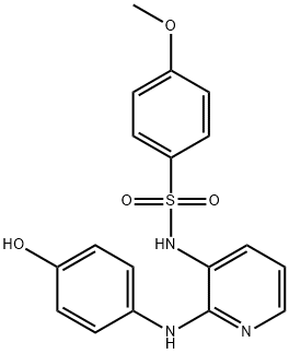 N-[2-[(4-ヒドロキシフェニル)アミノ]ピリジン-3-イル]-4-メトキシベンゼンスルホンアミド 化学構造式