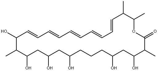 14,16,18,20,24,26-Hexahydroxy-2,3,15,27-tetramethyl-1-oxacyclooctacosa-4,6,8,10,12 -pentaen-28-one, 141443-39-2, 结构式