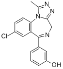 3-(1-メチル-8-クロロ-4H-[1,2,4]トリアゾロ[4,3-a][1,4]ベンゾジアゼピン-6-イル)フェノール 化学構造式