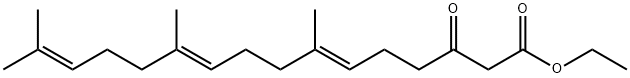 (6E,10E)-7,11,15-TRIMETHYL-3-OXOHEXADECA-6,10,14-TRIENOIC ACID, ETHYL ESTER, (MIXTURE OF ISOMERS) 化学構造式