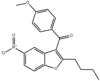 (2-Butyl-5-nitrobenzofuran-3-yl)(4-methoxyphenyl)methanone Struktur