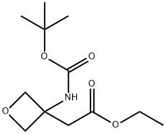 2-(3-((叔丁氧基羰基)氨基)氧杂环丁烷-3-基)乙酸乙酯, 1416323-06-2, 结构式