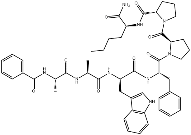 BZ-ALA-ALA-D-TRP-PHE-D-PRO-PRO-NLE-NH2, 141636-65-9, 结构式