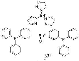 クロロ[ヒドロトリス(ピラゾール-1-イル)ボラト]ビス(トリフェニルホスフィン)ルテニウム(II) ethanol adduct 化学構造式