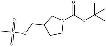 3-METHANESULFONYLOXYMETHYL-PYRROLIDINE-1-CARBOXYLIC ACID TERT BUTYL ESTER Struktur