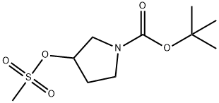 1-BOC-3-メタンスルホニルオキシピロリジン 化学構造式