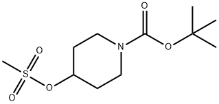 1-(tert-ブトキシカルボニル)-4-(メタンスルホニルオキシ)ピペリジン 化学構造式