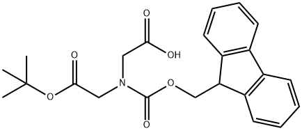 N-(9H-フルオレン-9-イルメトキシカルボニル)-N-(2-オキソ-2-tert-ブトキシエチル)グリシン 化学構造式