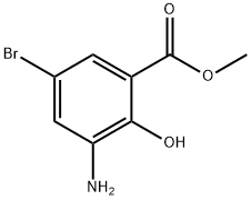 3-アミノ-5-ブロモ-2-ヒドロキシベンゼンカルボン酸メチル 化学構造式