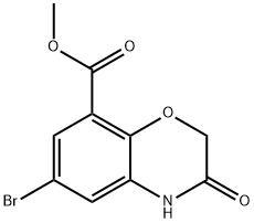 Methyl 6-bromo-3-oxo-3,4-dihydro-2H-1,4-benzoxazine-8-carboxylate Struktur