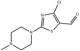 4-CHLORO-2-(1-METHYL-4-PIPERAZINYL)-5-THIAZOLECARBOXALDEHYDE, 141764-88-7, 结构式
