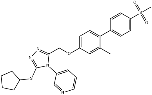 3-[[2-メチル-4′-(メチルスルホニル)-4-ビフェニリルオキシ]メチル]-4-(3-ピリジル)-5-(シクロペンチルチオ)-4H-1,2,4-トリアゾール