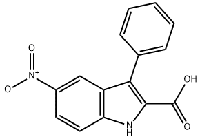 5-硝基-3-苯基-1H-吲哚-2-羧酸, 14182-37-7, 结构式