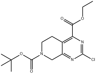 Ethyl 7-Boc-2-chloro-5,6,7,8-tetrahydropyrido-[4,3-d]pyrimidine-4-carboxylate Structure