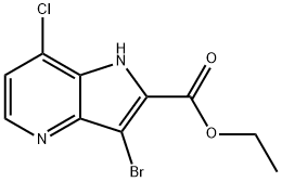 3-Bromo-8-chloro-1H-pyrrolo[3,2-b]pyridine-2-carboxylic acid ethyl ester Structure