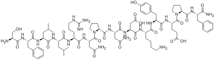 H-SER-PHE-LEU-LEU-ARG-ASN-PRO-ASN-ASP-LYS-TYR-GLU-PRO-PHE-NH2 Struktur