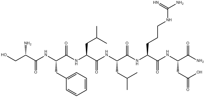 H-SER-PHE-LEU-LEU-ARG-ASN-NH2 Struktur