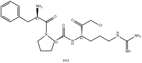D-苯丙氨酸-脯氨酸-精氨酸-氯甲酮盐酸盐 结构式