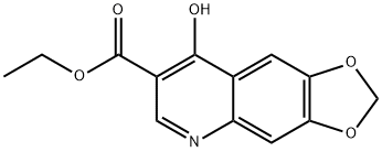 4-ヒドロキシ-6,7-メチレンビスオキシ-3-キノリンカルボン酸エチル 化学構造式
