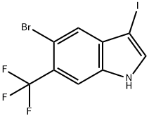 5-Bromo-3-iodo-6-(trifluoromethyl)-1H-indole Struktur