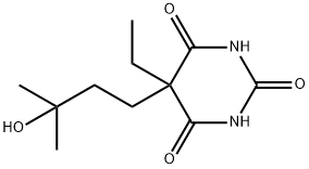 5-Ethyl-5-(3-hydroxy-3-methylbutyl)barbituric acid, 1421-07-4, 结构式