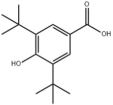 3,5-ジ-tert-ブチル-4-ヒドロキシ安息香酸 化学構造式