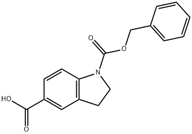 1H-INDOLE-1,5-DICARBOXYLIC ACID,2,3-DIHYDRO-,1-(PHENYLMETHYL)ESTER Structure