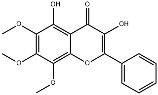3,5-Dihydroxy-6,7,8-trimethoxy-2-phenyl-4H-1-benzopyran-4-one 结构式