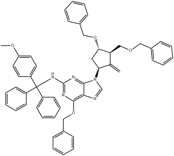 6-(Benzyloxy)-9-((1S,3S)-4-(benzyloxy)-3-((benzyloxy)methyl)-2-methylenecyclopentyl)-N-((4-methoxyphenyl)diphenylmethyl)-9H-purin-2-amine