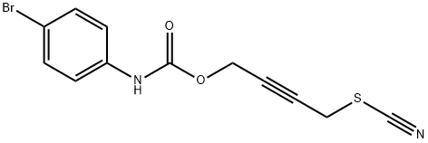 N-(p-Bromophenyl)carbamic acid 4-thiocyanato-2-butynyl ester 结构式