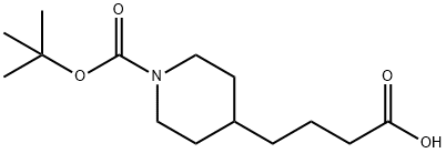 4-(N-Boc-4-哌啶基)丁酸 结构式